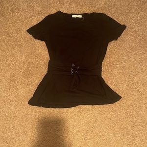 Black corset waist Tee Goth girl